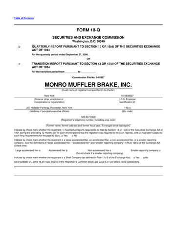 Thumbnail Monro 10-Q Quarterly Report FY 