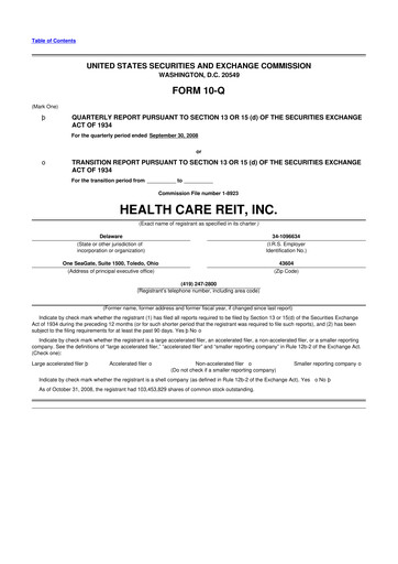 Miniature Welltower
 10-Q Rapport trimestriel  