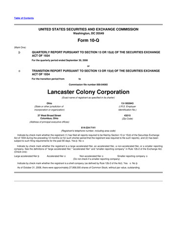 Vorschaubild The Marzetti Company 10-Q Quartalsbericht  