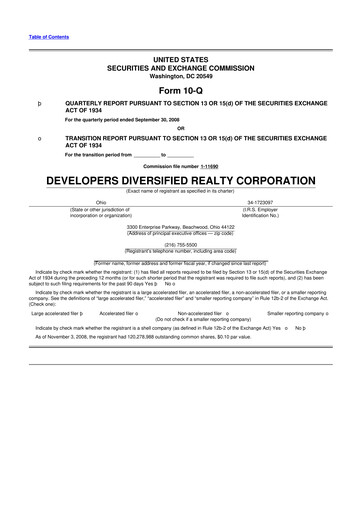 Thumbnail SITE Centers
 10-Q Quarterly Report FY 