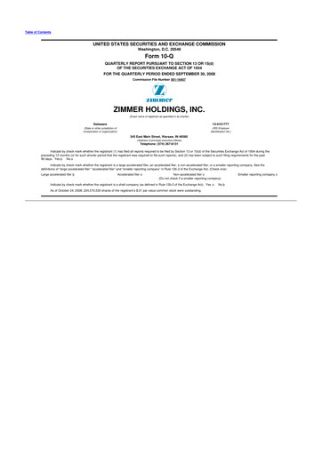 Thumbnail Zimmer Biomet 10-Q Quarterly Report FY 