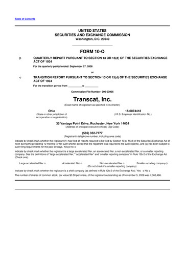 Thumbnail Transcat 10-Q Quarterly Report FY 