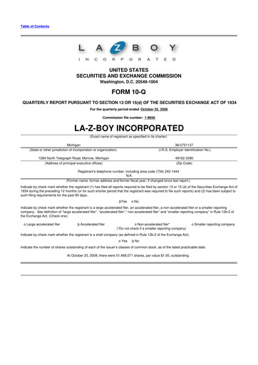 Thumbnail La-Z-Boy
 10-Q Quarterly Report FY 