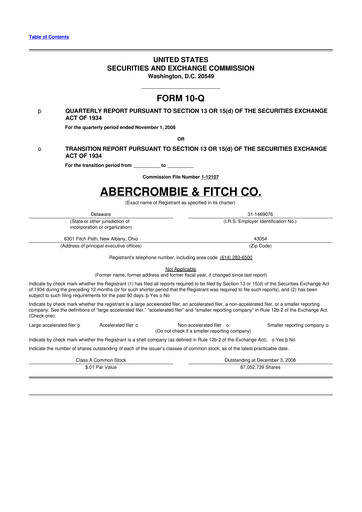 Miniature Abercrombie & Fitch 10-Q Rapport trimestriel  