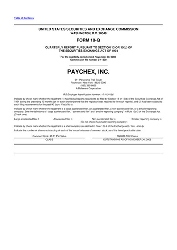 Vorschaubild Paychex 10-Q Quartalsbericht  