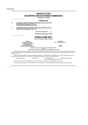 Thumbnail Steelcase 10-Q Quarterly Report FY 