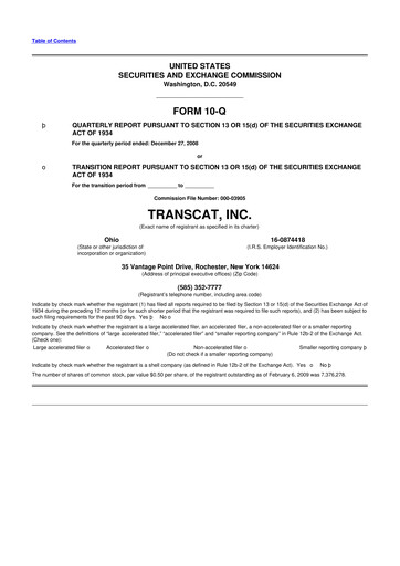 Thumbnail Transcat 10-Q Quarterly Report FY 