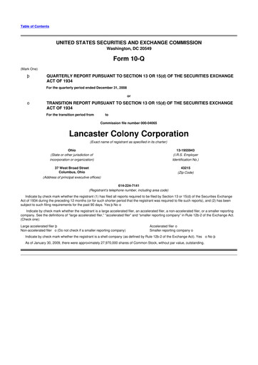 Vorschaubild The Marzetti Company 10-Q Quartalsbericht  