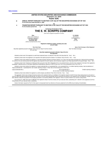 Thumbnail E. W. Scripps Company
 10-K Annual Report 