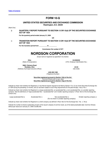 Thumbnail Nordson 10-Q Quarterly Report FY 