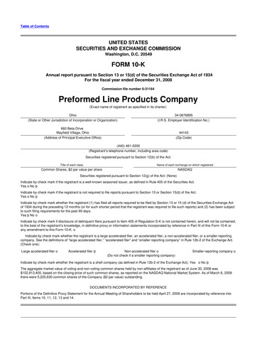 Thumbnail Preformed Line Products 10-K Annual Report 