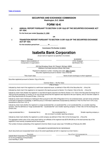 Thumbnail Isabella Bank Corporation 10-K Annual Report 
