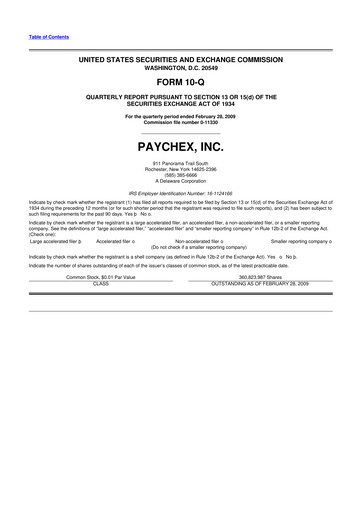 Vorschaubild Paychex 10-Q Quartalsbericht  