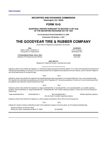 Thumbnail Goodyear 10-Q Quarterly Report FY 