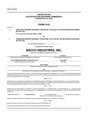 Thumbnail NACCO Industries
 10-Q Quarterly Report FY 