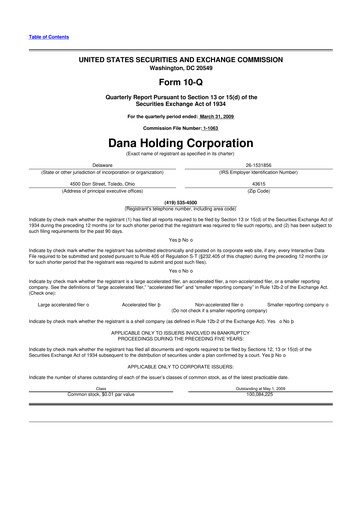 Thumbnail Dana Incorporated 10-Q Quarterly Report FY 