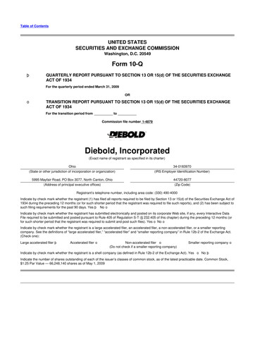 Thumbnail Diebold Nixdorf
 10-Q Quarterly Report FY 