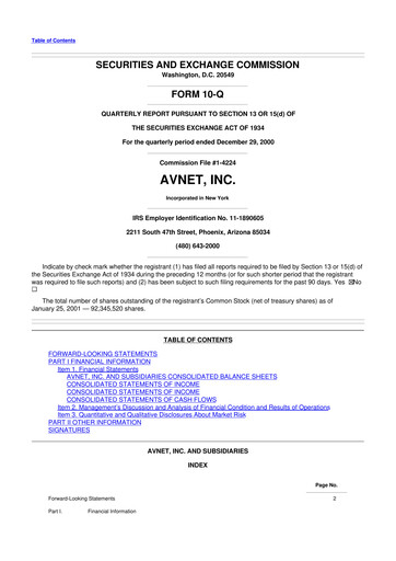 Thumbnail Avnet 10-Q Quarterly Report FY 