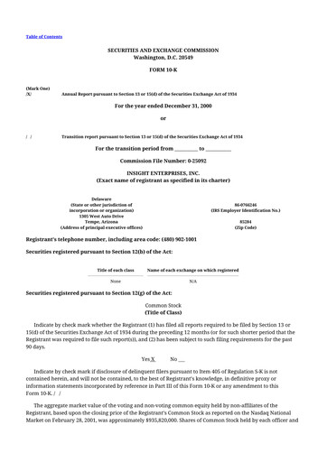 Thumbnail Insight Enterprises
 10-K Annual Report 