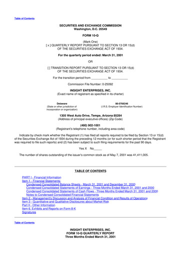 Thumbnail Insight Enterprises
 10-Q Quarterly Report FY 