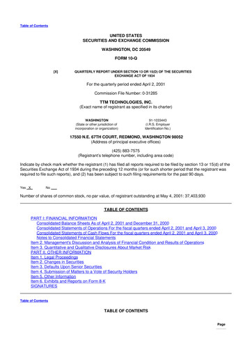 Thumbnail TTM Technologies
 10-Q Quarterly Report FY 