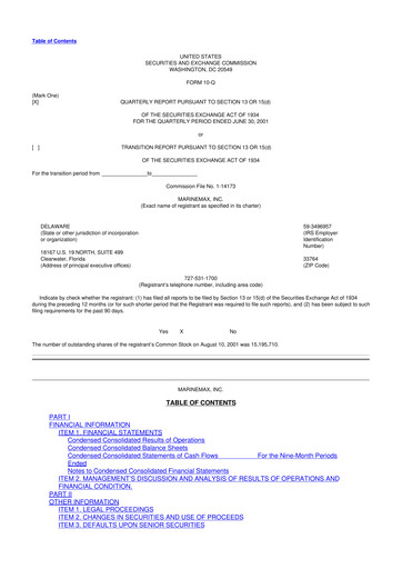 Thumbnail MarineMax 10-Q Quarterly Report FY 