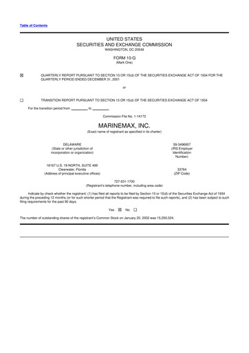 Thumbnail MarineMax 10-Q Quarterly Report FY 