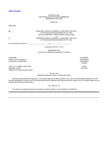 Thumbnail MarineMax 10-Q Quarterly Report FY 