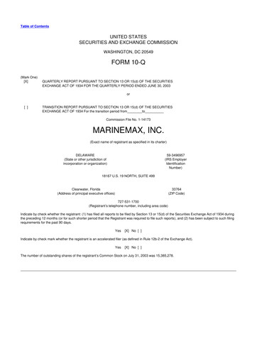 Thumbnail MarineMax 10-Q Quarterly Report FY 