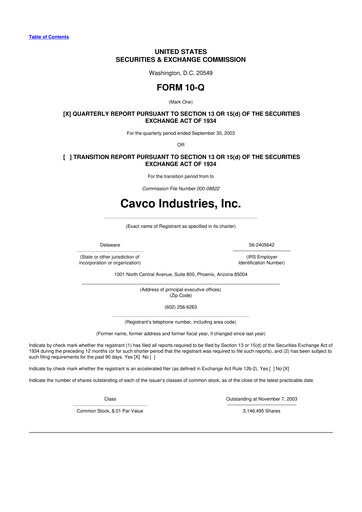Vorschaubild Cavco Industries 10-Q Quartalsbericht  
