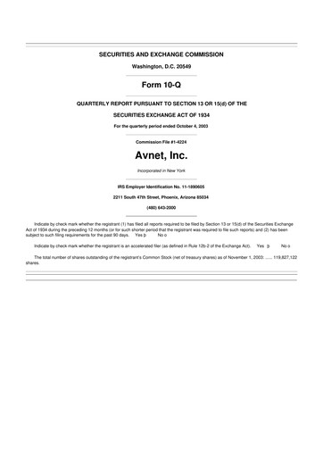 Thumbnail Avnet 10-Q Quarterly Report FY 