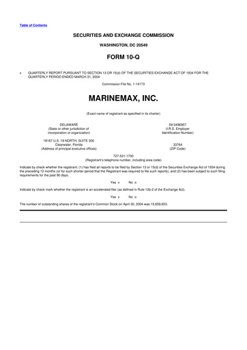 Thumbnail MarineMax 10-Q Quarterly Report FY 