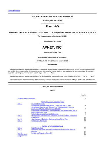 Thumbnail Avnet 10-Q Quarterly Report FY 