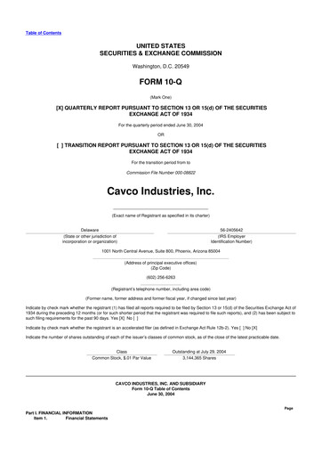 Vorschaubild Cavco Industries 10-Q Quartalsbericht  