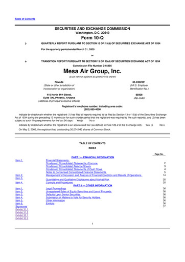 Thumbnail Republic Airways 10-Q Quarterly Report FY 