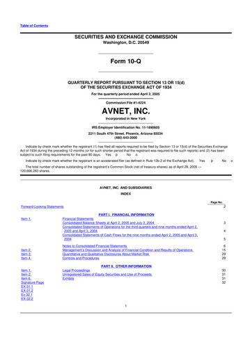 Thumbnail Avnet 10-Q Quarterly Report FY 