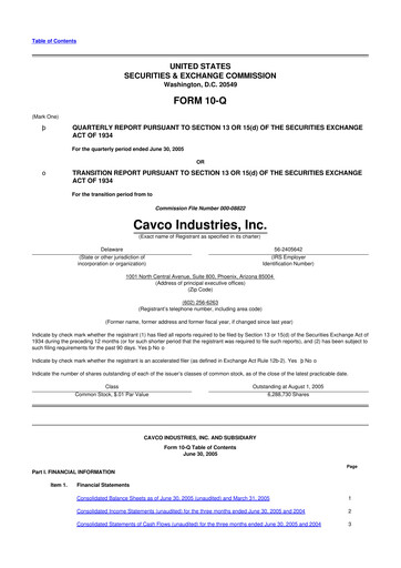 Vorschaubild Cavco Industries 10-Q Quartalsbericht  