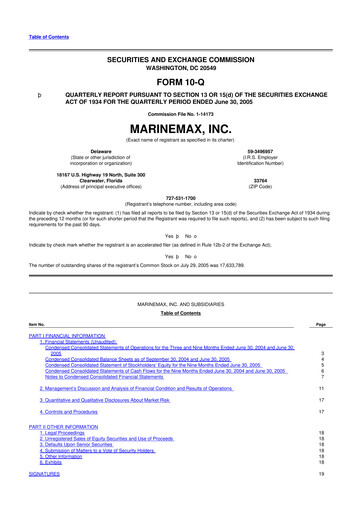 Thumbnail MarineMax 10-Q Quarterly Report FY 