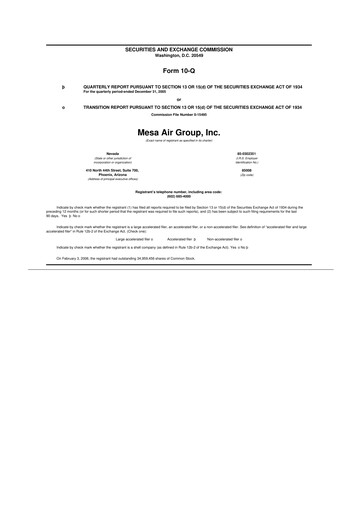 Thumbnail Republic Airways 10-Q Quarterly Report FY 