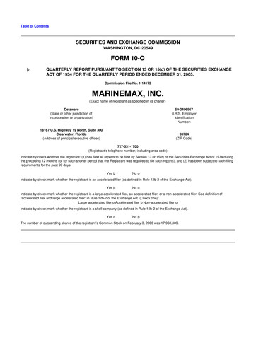 Thumbnail MarineMax 10-Q Quarterly Report FY 