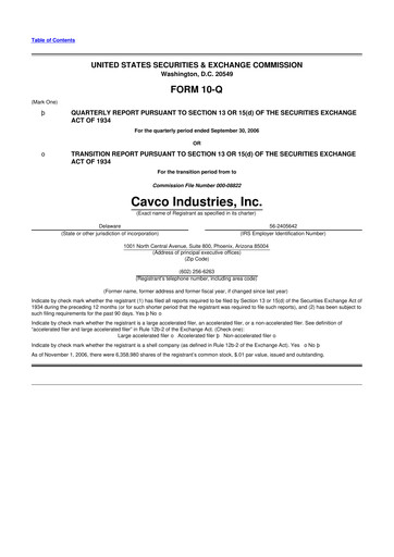 Vorschaubild Cavco Industries 10-Q Quartalsbericht  