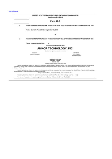Vorschaubild Amkor Technology
 10-Q Quartalsbericht  