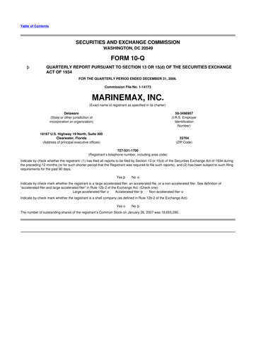 Thumbnail MarineMax 10-Q Quarterly Report FY 