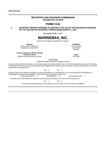 Thumbnail MarineMax 10-Q Quarterly Report FY 