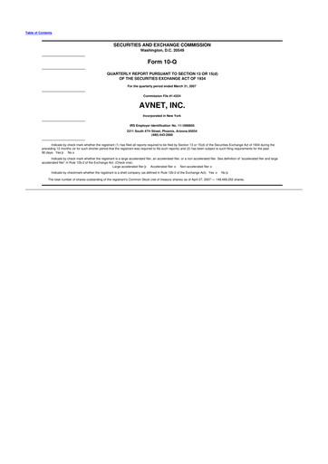 Thumbnail Avnet 10-Q Quarterly Report FY 