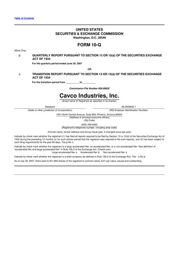 Vorschaubild Cavco Industries 10-Q Quartalsbericht  