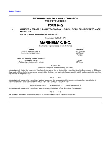 Thumbnail MarineMax 10-Q Quarterly Report FY 