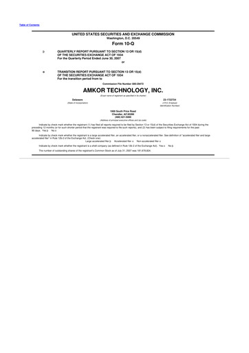 Vorschaubild Amkor Technology
 10-Q Quartalsbericht  