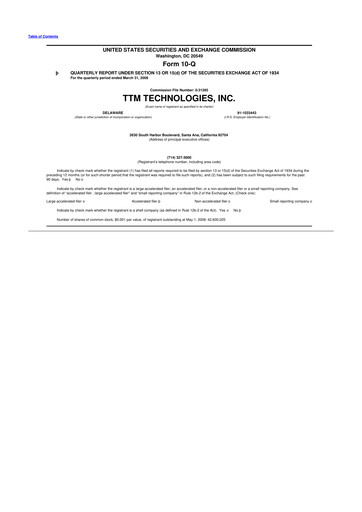 Thumbnail TTM Technologies
 10-Q Quarterly Report FY 