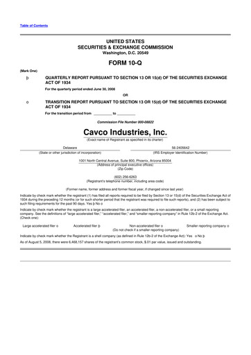 Vorschaubild Cavco Industries 10-Q Quartalsbericht  